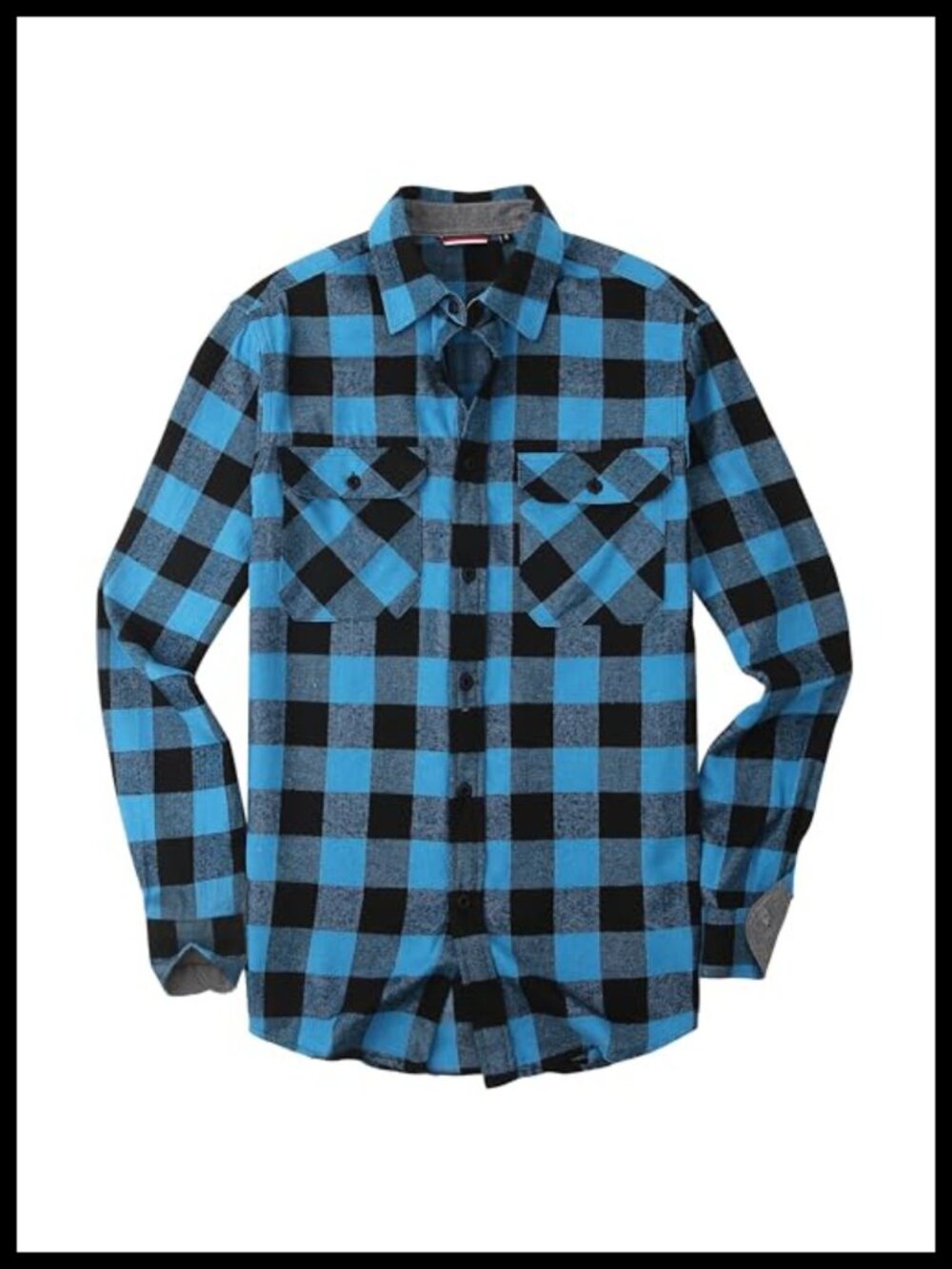 Men's Button Down Flannel Shirt Long Sleeve Regular Fit Casual Plaid Cotton